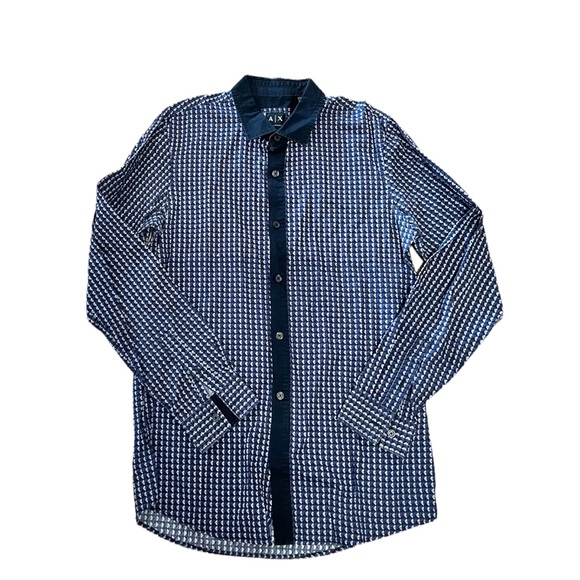 Armani exchange button down men’s shirt size medium slim fit - Picture 1 of 4